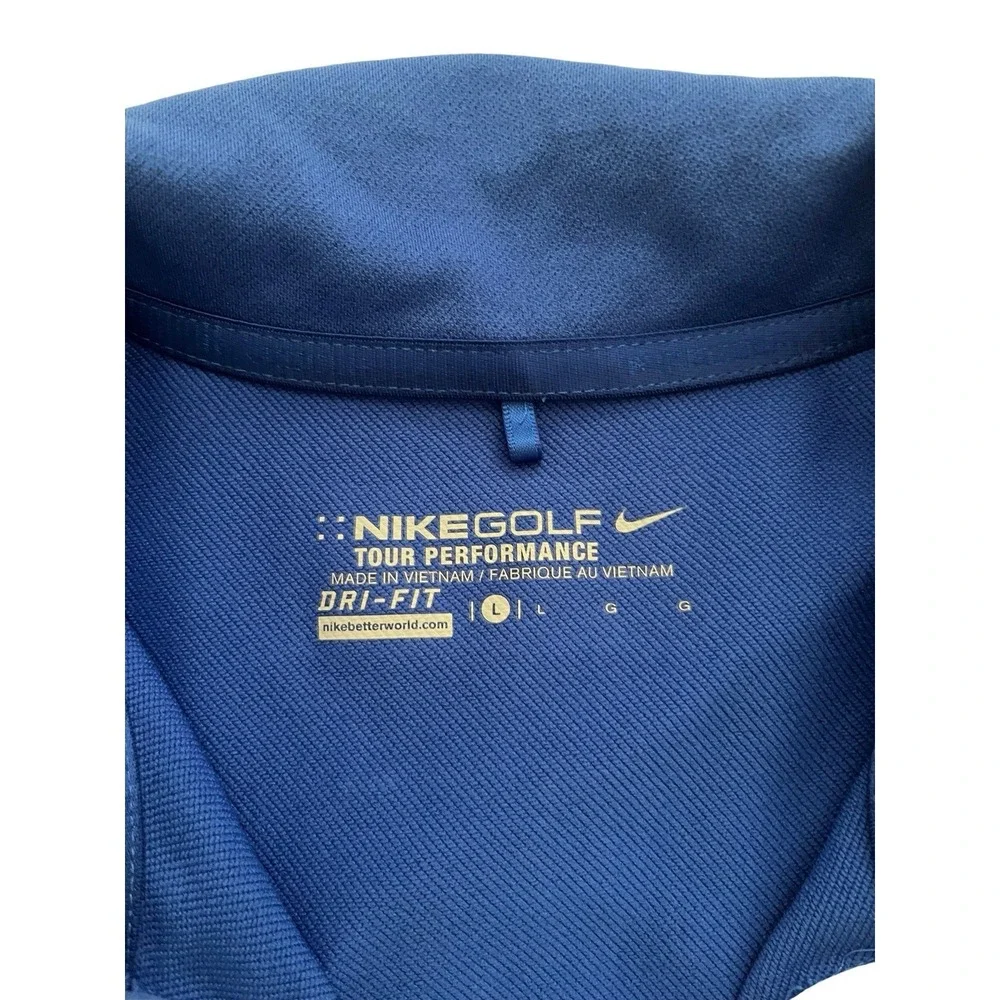 Nike Dri-Fit Women's Golf Tour Performance Polo Shirt Size L Blue, Cap Sleeve